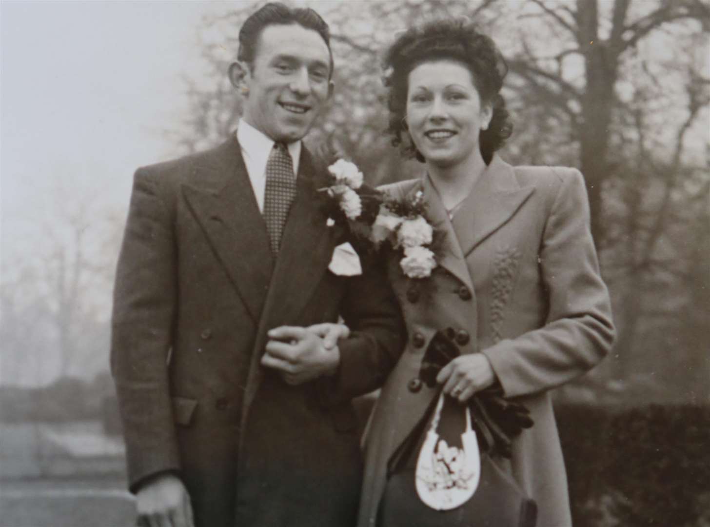 The happy couple on their wedding day in 1949