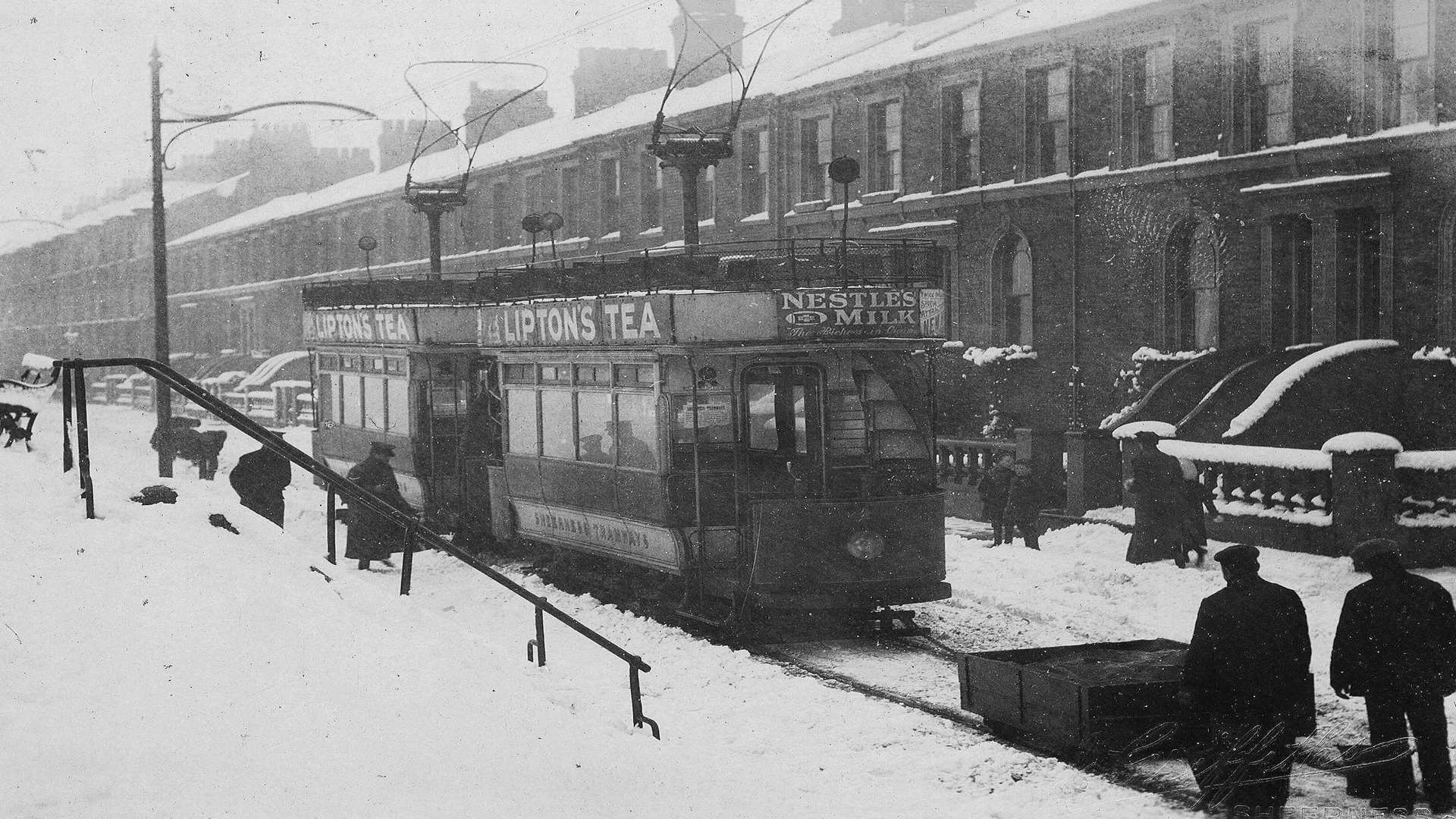 A tram battling through the snow in Marine Parade, Sheerness. Picture: Martin and Rosemary Hawkins.