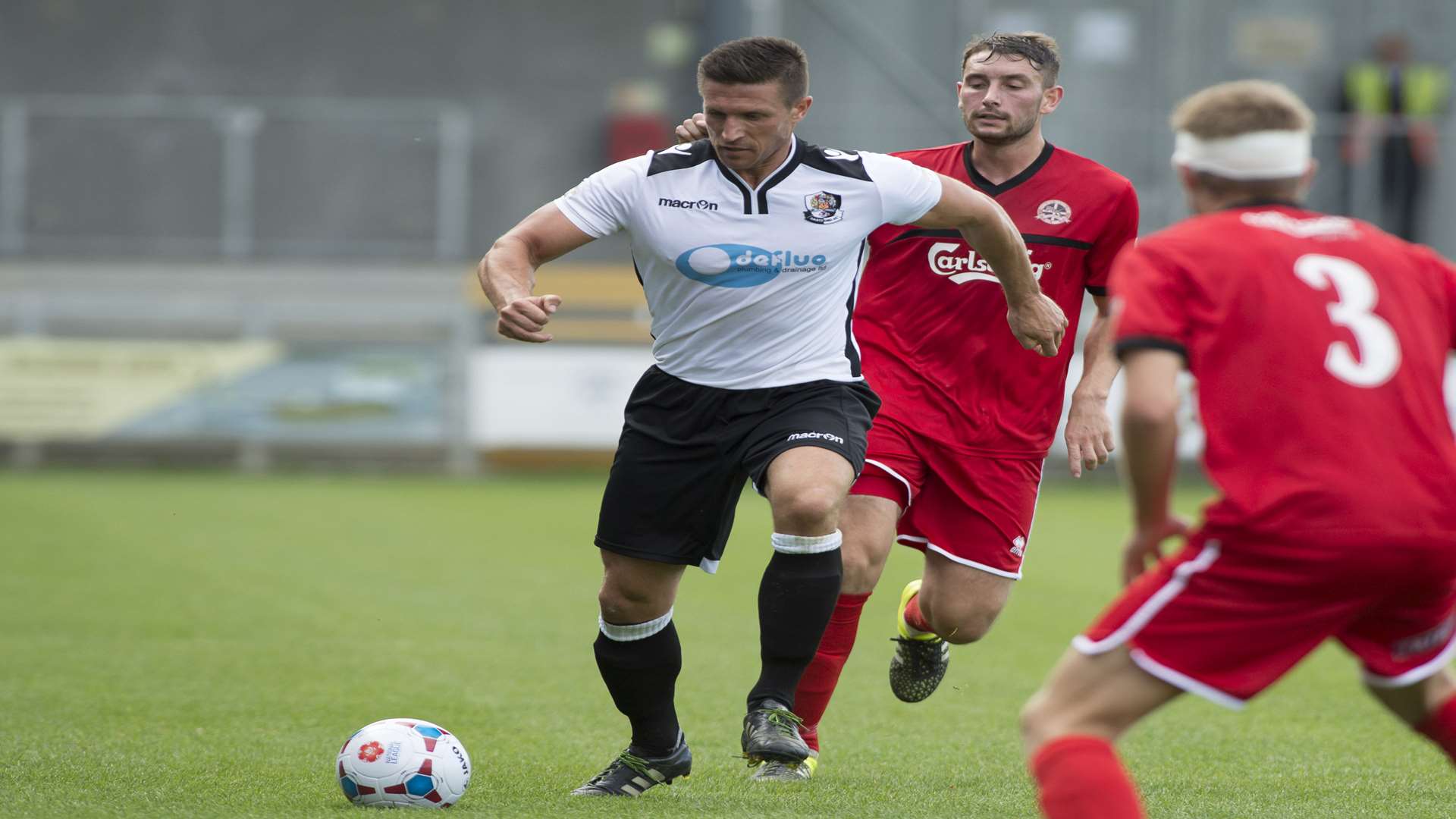 Lee Burns on the ball for Dartford against Truro City Picture: Andy Payton
