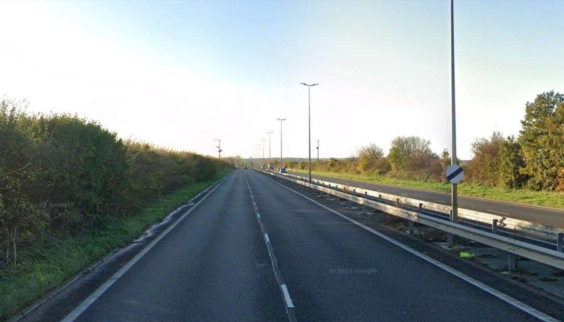 The stolen car was found abandoned near the A299 Thanet Way. Picture: Google