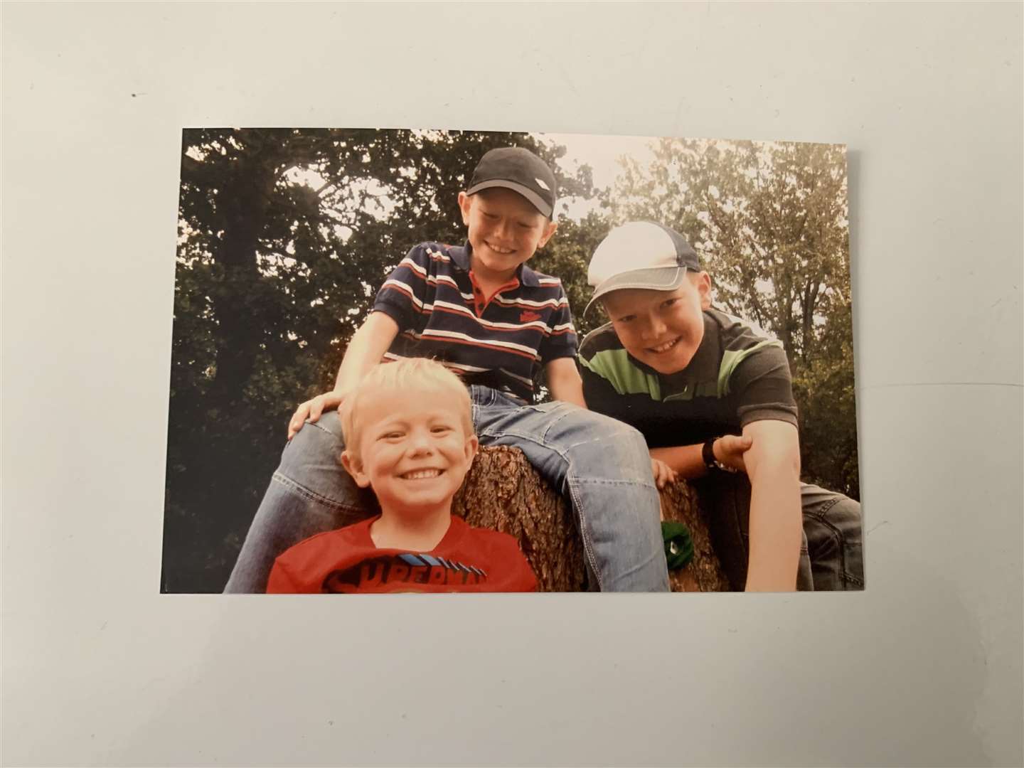 Matthew with his two brothers Christopher and Daniel. Picture: Michael Bond