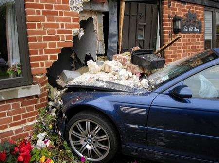 A car has smashed into a property in Wrotham Road, Meopham