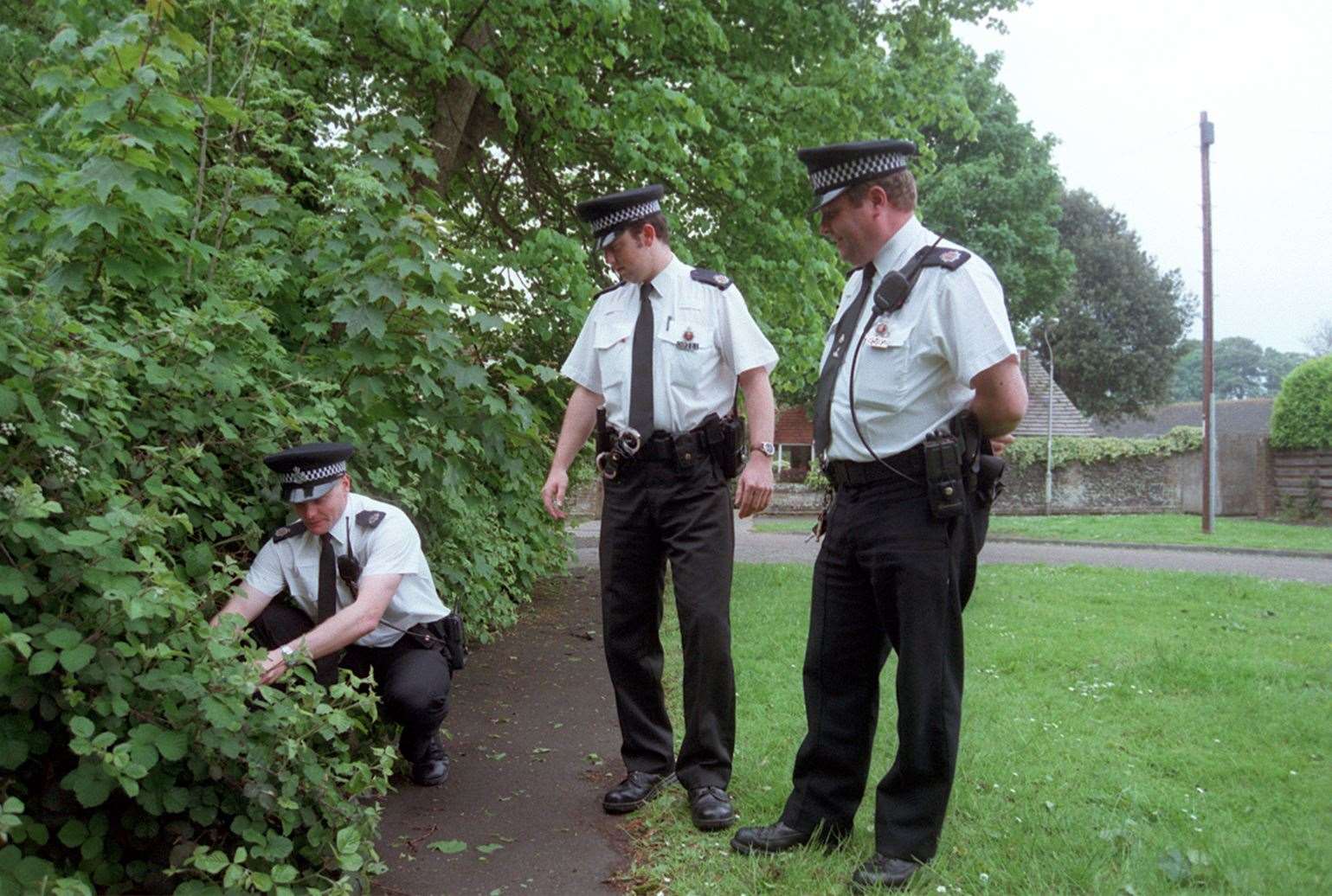 The police search after Mrs Griggs' disappearance.