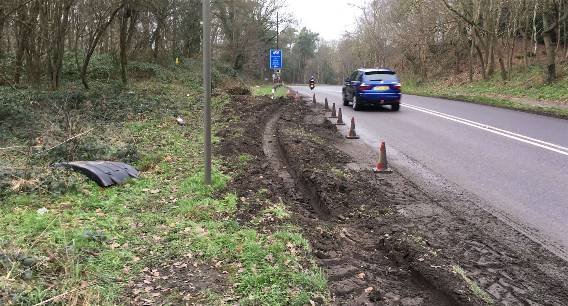 Verges have been damaged in 'near misses'. Picture: Cllr Catherine O'Meara