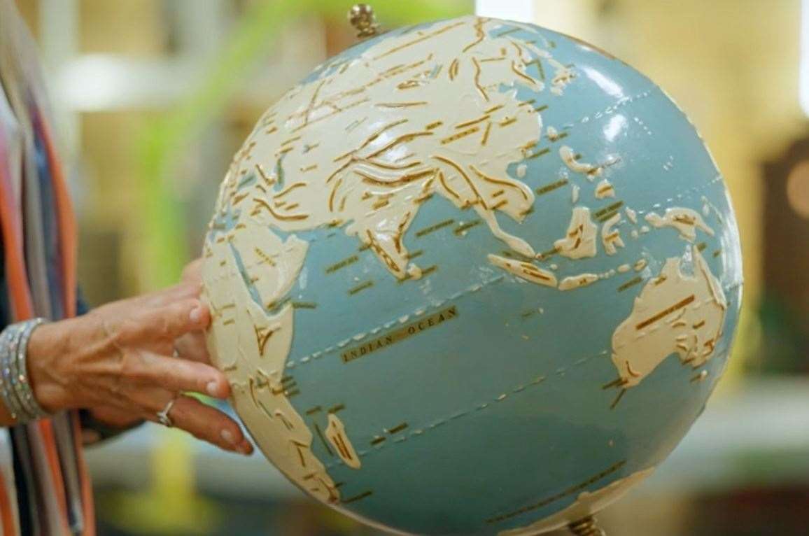 After: the late Sheppey physiotherapist Harry Kennett's broken globe for the blind was taken to the BBC TV programme The Repair Shop by his daughter Klare. Picture: Ricochet/BBC