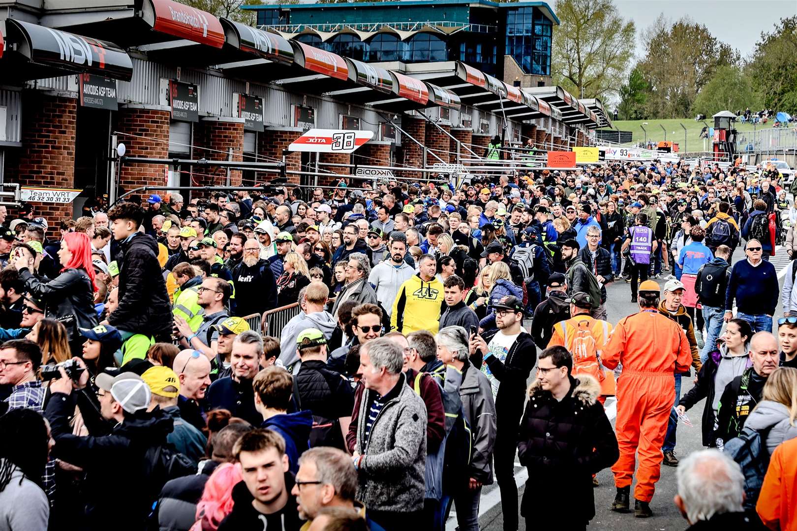 The pitlane walkabout was packed on Sunday