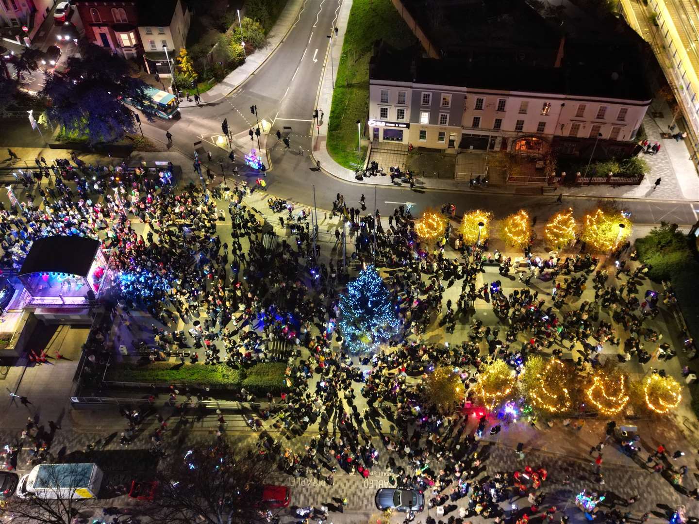 More than 2,000 people gathered as part of the Christmas parade. Picture: Jason Arthur