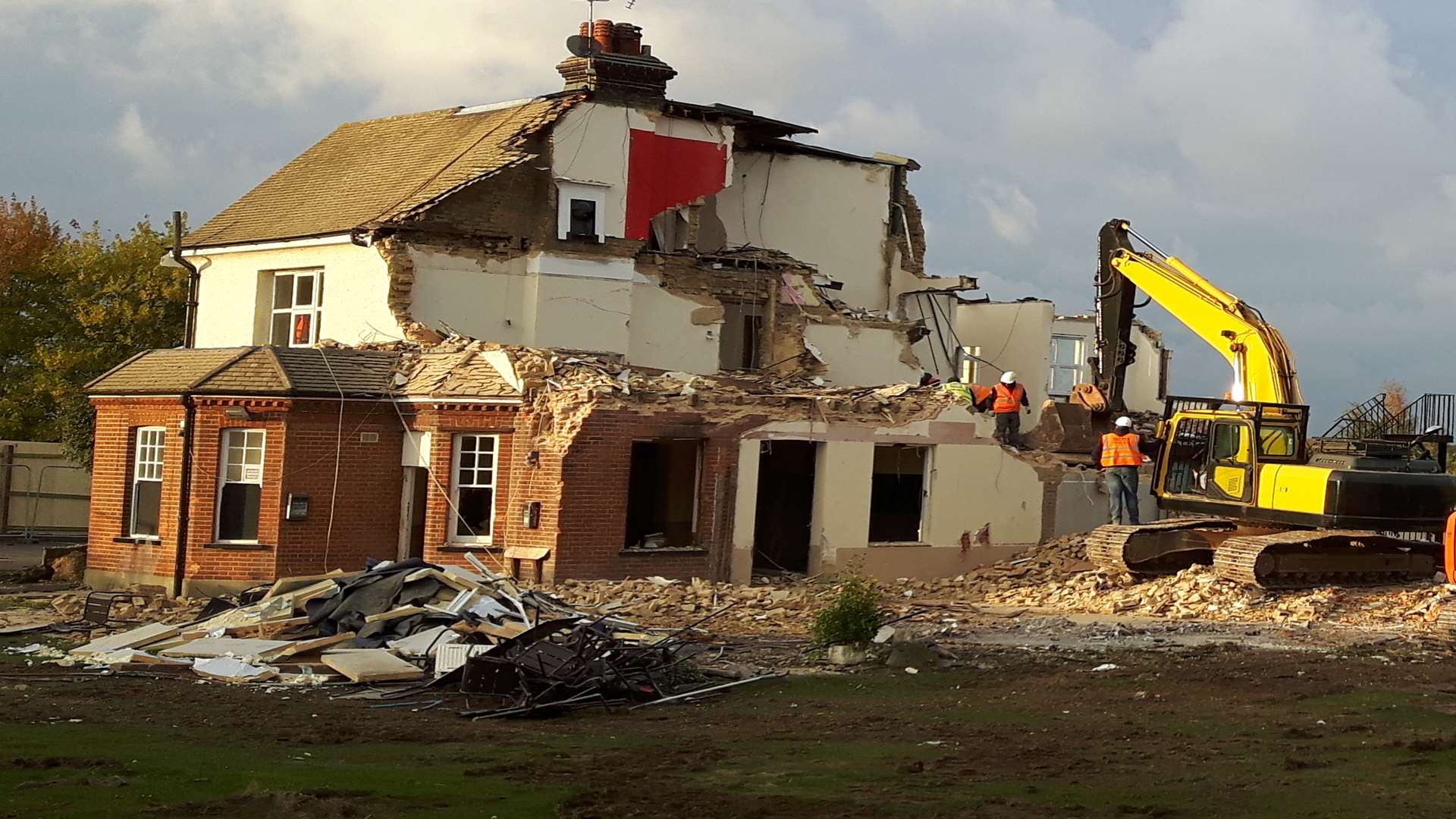 The unauthorised demolition at the pub