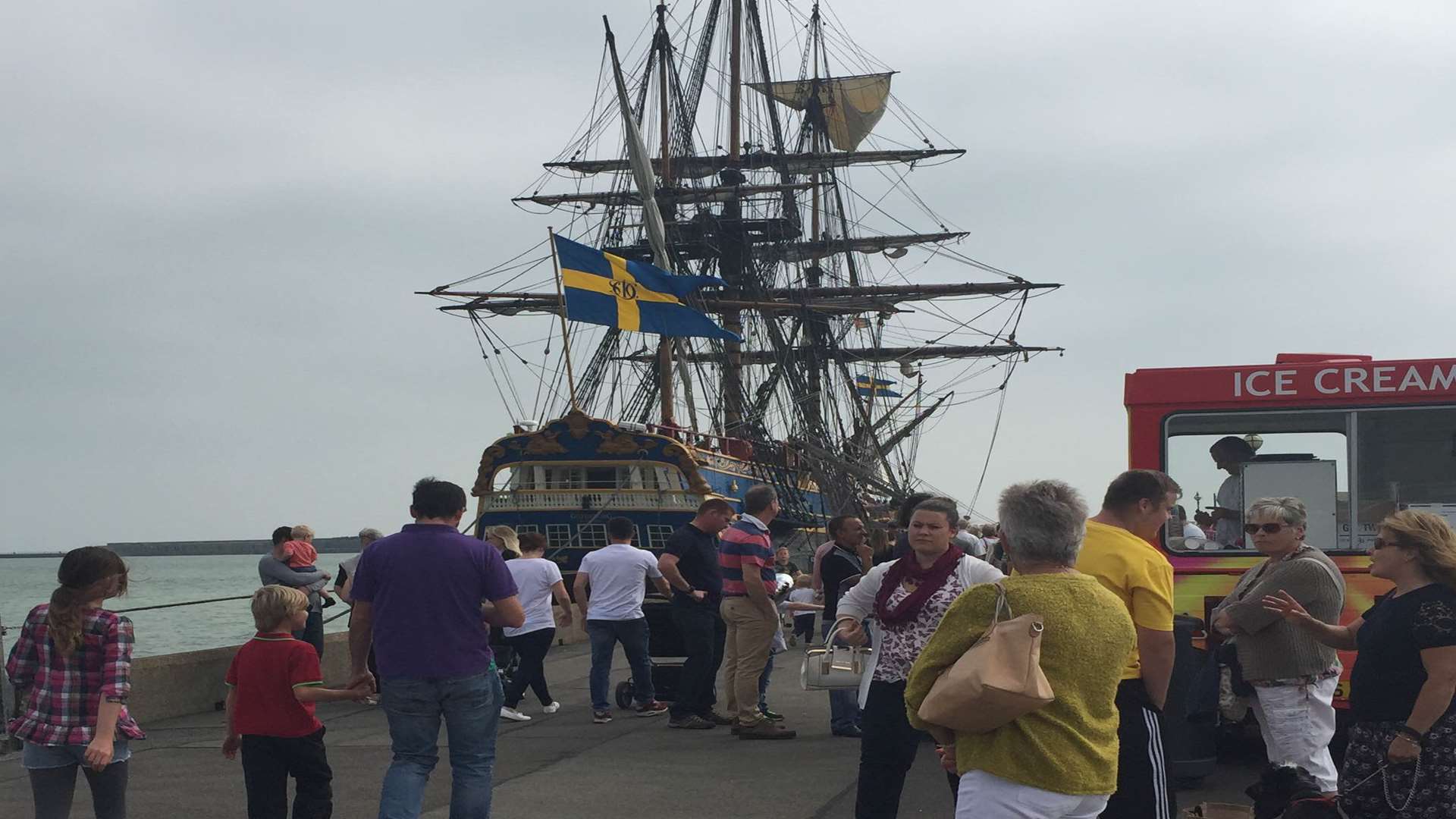 Crowds flocked to see the replica Gotheborg