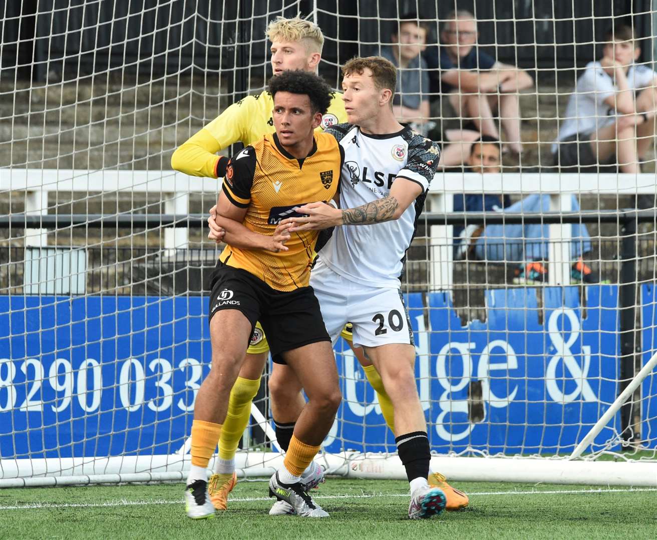 Sol Wanjau-Smith in action during Maidstone’s pre-season friendly at Bromley. Picture: Steve Terrell
