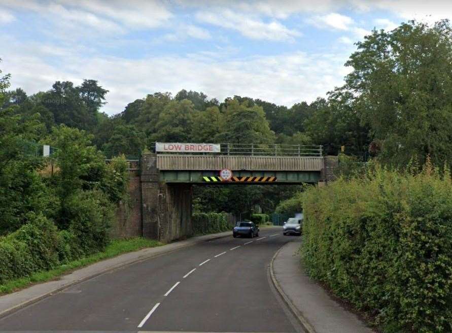 A bridge on the A26 in Tunbridge Wells has been struck by a vehicle. Picture: Google