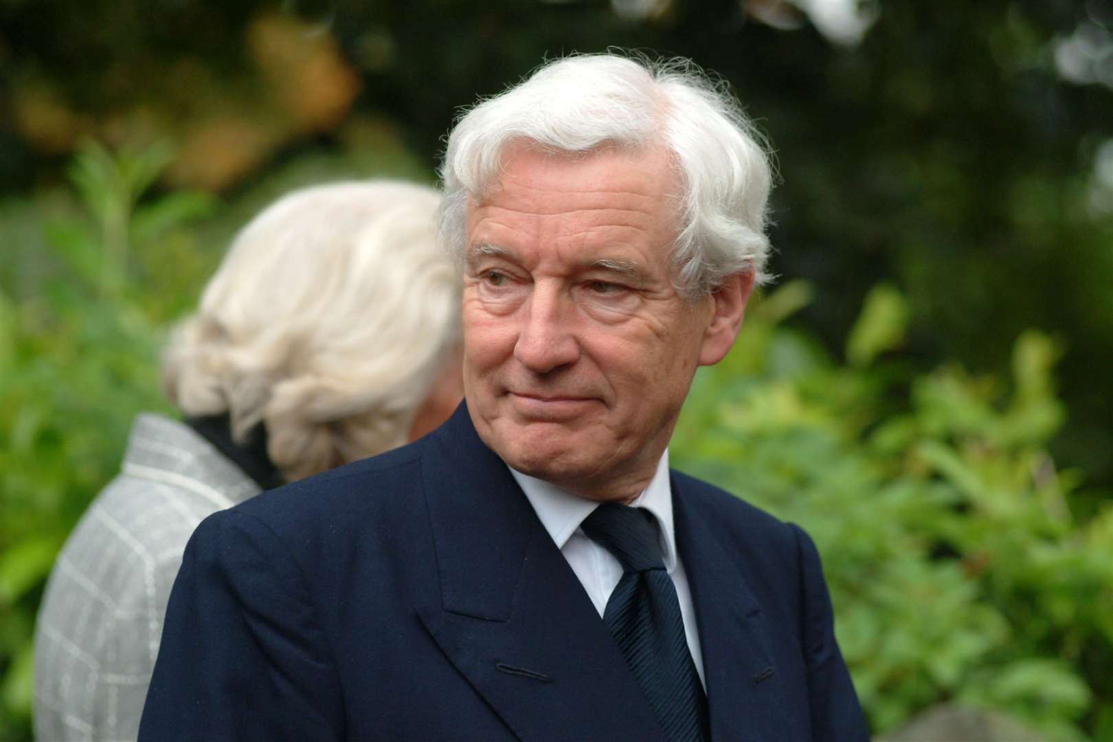 Lord Crathorne - a regular visitor to Newhouse - at the funeral in Mersham of Lord Brabourne in 2005