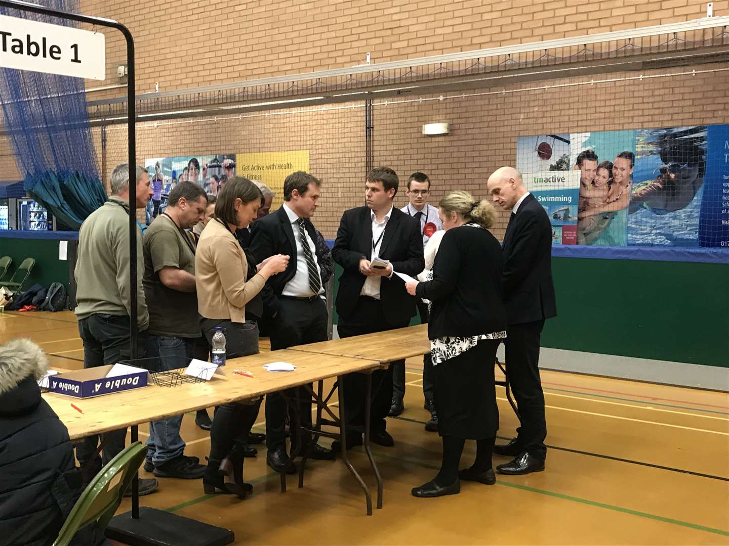 Candidates hear a provisional result at Tonbridge and Malling (24140866)