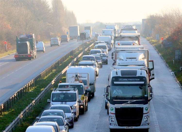 Stock image of traffic queuing on the M2. Picture: UKNIP