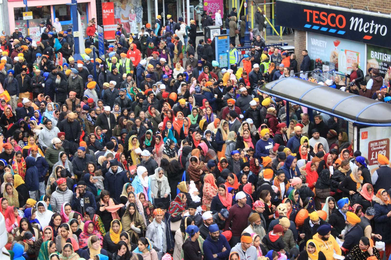 Crowds in Gravesend during Vaisakhi 2019