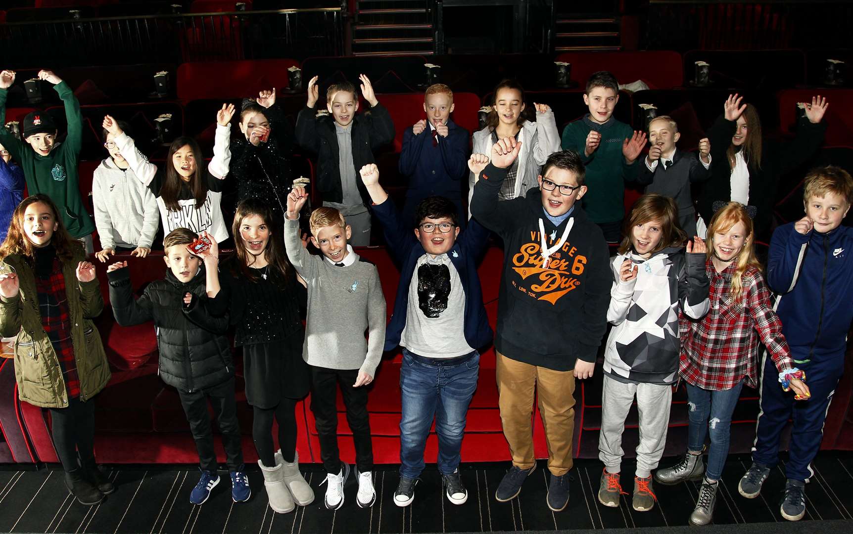 Archie Yates with friends and family at the private premier at Everyman Cinema, Oxted