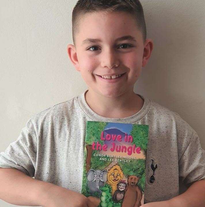 Conor Bentley-Moore with his book Love in the Jungle. Picture: Lee Bentley