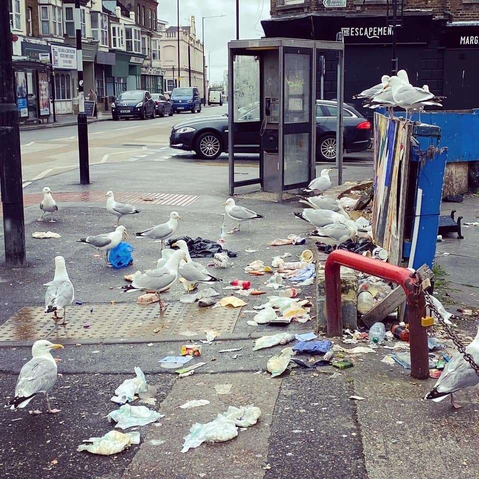 Rubbish scattered across Athelstan Road and Northdown Road has prompted fury from residents. Picture: Friends of Cliftonville Coastline