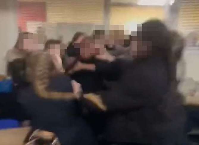 The fight caused anger among many parents at the school. Picture: Twitter/@georgiiee_xo