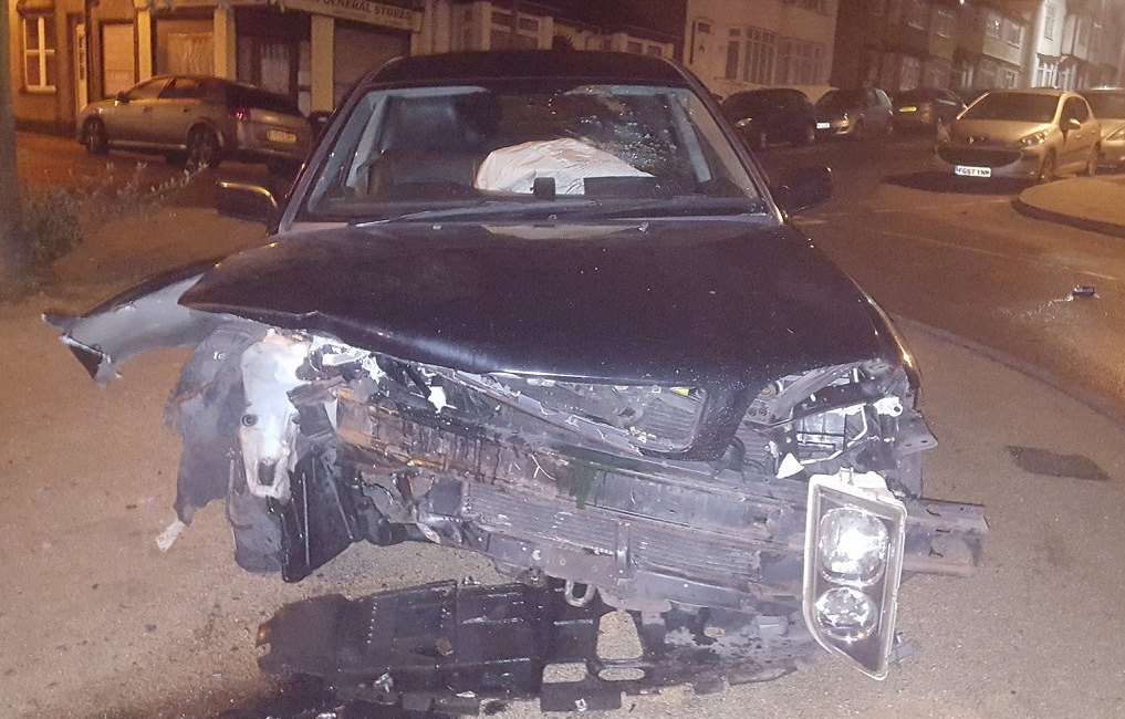 Police are searching for a driver who left the scene after a crash in Northfleet. Picture by Brendon Fleming