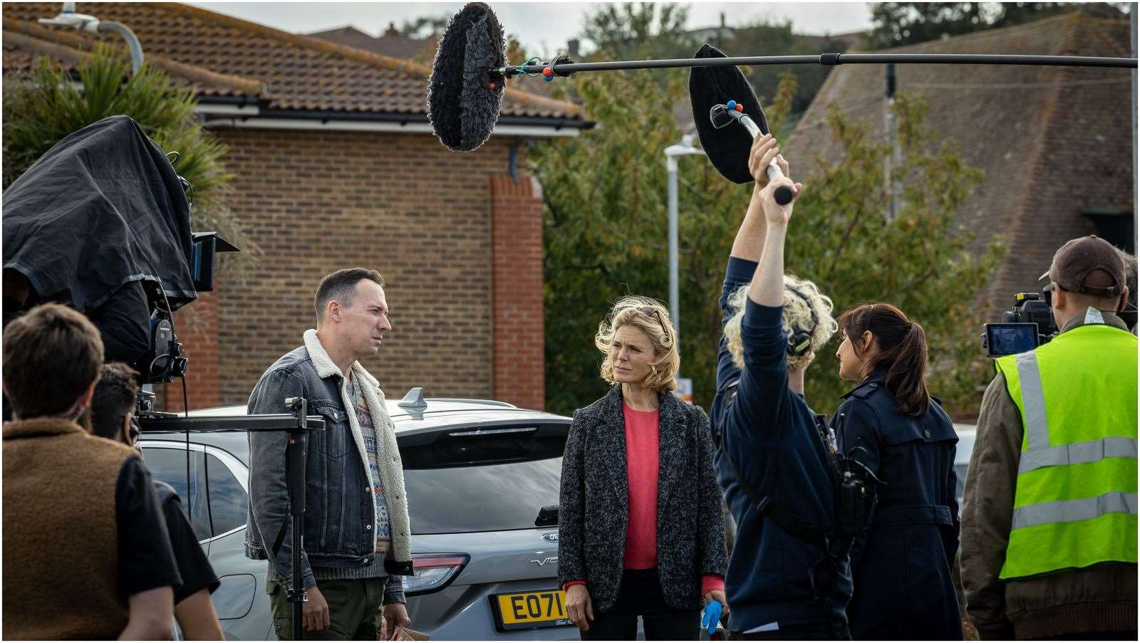 Emilia Fox and David Caves who play Dr Nikki Alexander and Jack Hodgson have been on location shooting scenes for a new Silent Witness story for the BBC on the Isle of Sheppey. Picture: Henry Slack