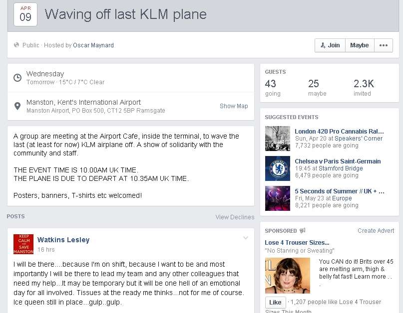 The Waving off Last KLM Plane Facebook group
