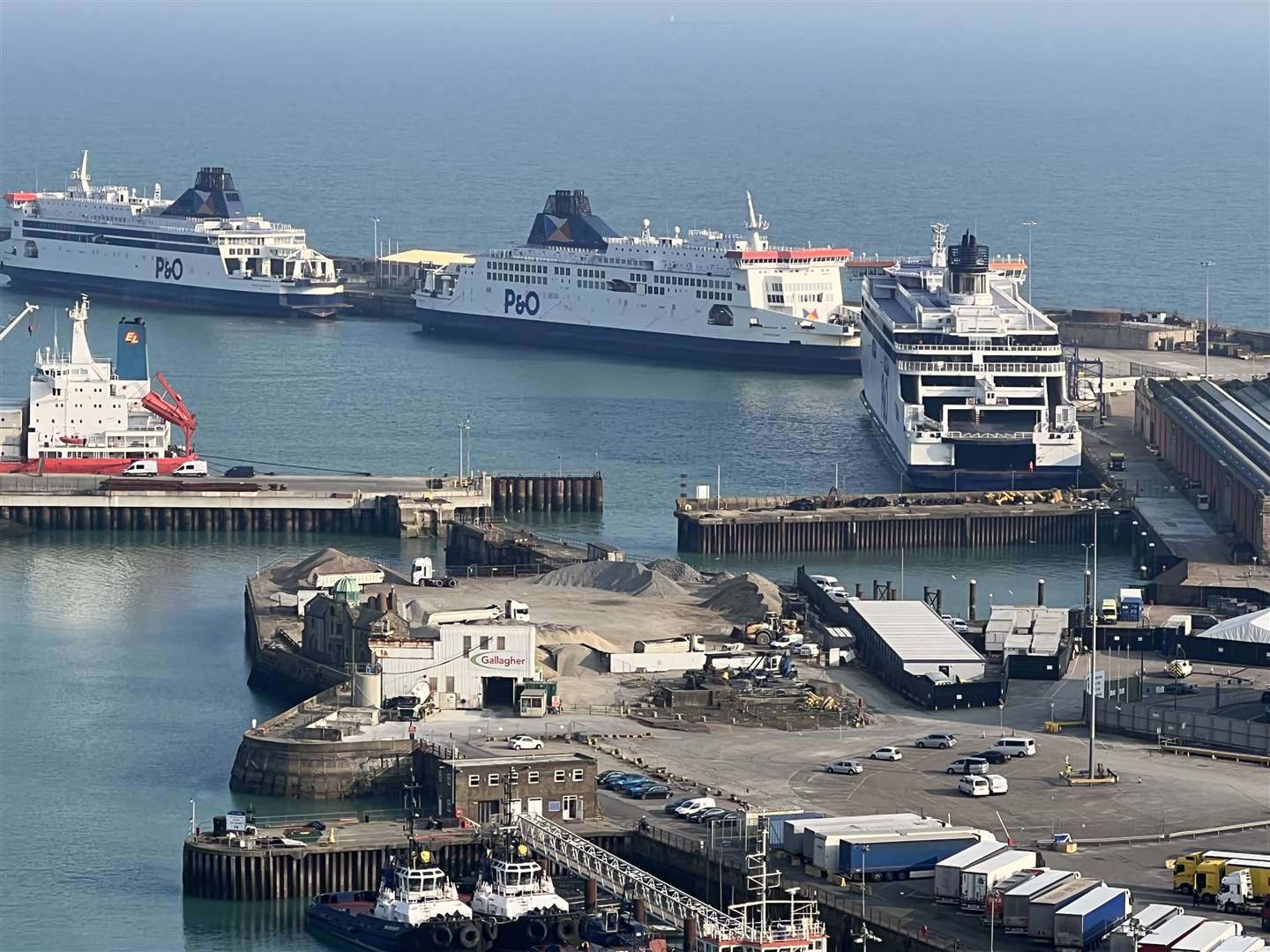 Three P&O ferries moored at Dover as service were suspended following the mass sacking of on-board staff. Picture: Barry Goodwin