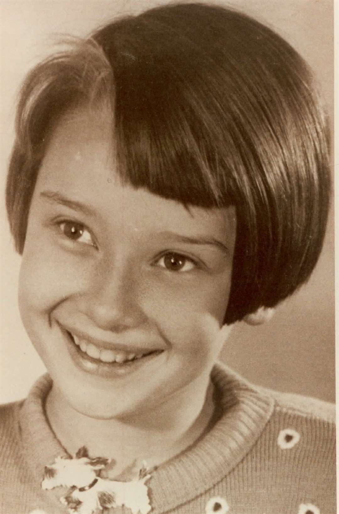 Audrey Hepburn, 10 years old, in Arnham, Holland