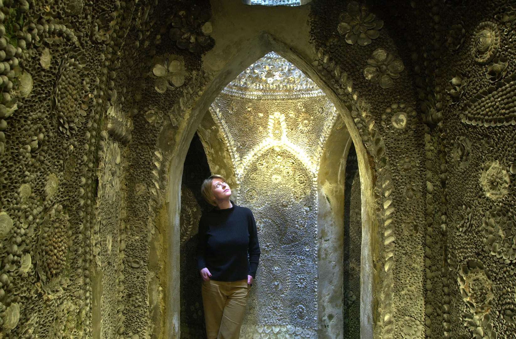 Sarah Vickery in the Shell Grotto