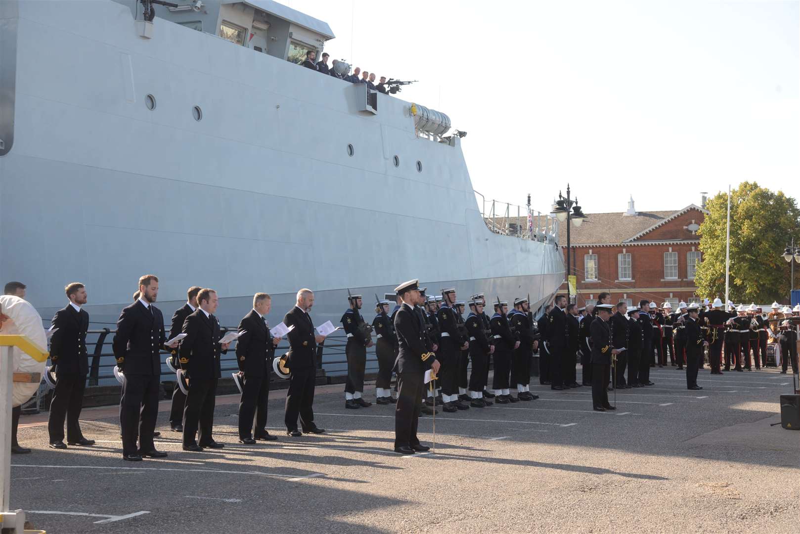 The HMS Medway commisioning ceremony at the Chatham Historic Dockyard on Thursday. Picture:Chris Davey. (16979206)
