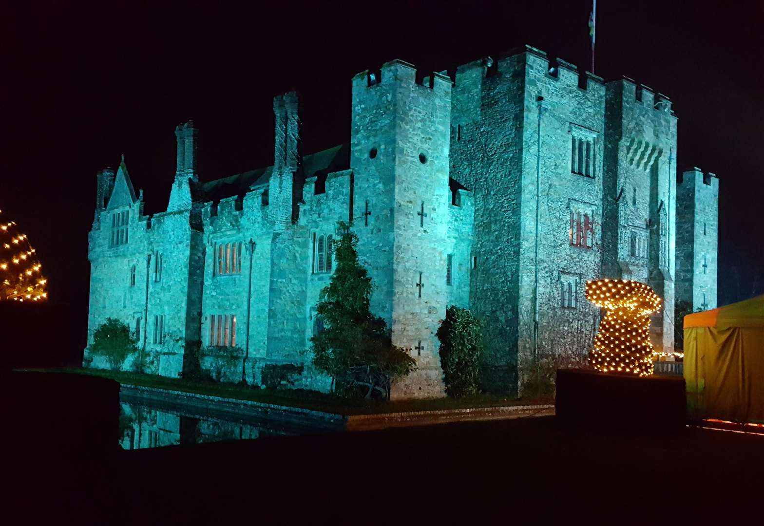 Hever Castle lit up for Christmas