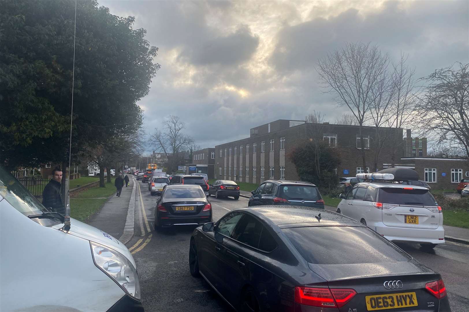 Drivers stuck in Maison Dieu Road at the junction with Godwyne Road and Park Avenue on Friday