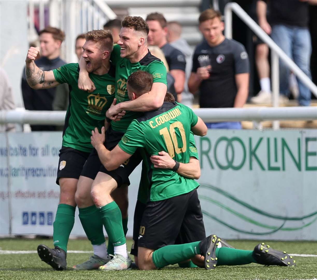 Kemsing United celebrate during their DFDS Kent Junior B Cup Final win over Westerham. Picture: PSP Images