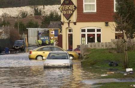 The scene of the flood at the Riverside Tavern in Strood. Picture: BARRY CRAYFORD