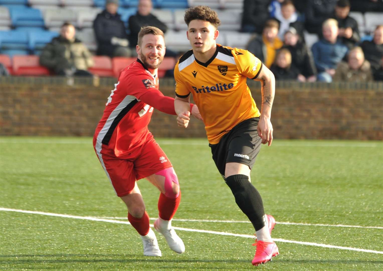 Defender Charlie Seaman in action for Maidstone United last season Picture: Steve Terrell