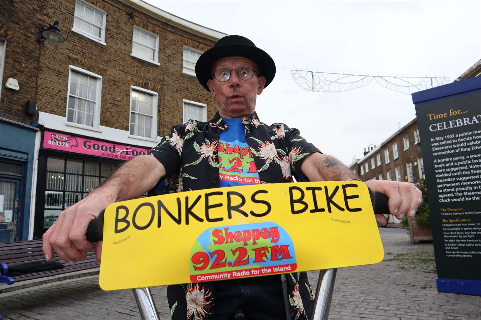 Sheppey entertainer William Wallace, 74, will be launching his Bonkers Bike Challenge at Sheerness town centre on Saturday at 10am