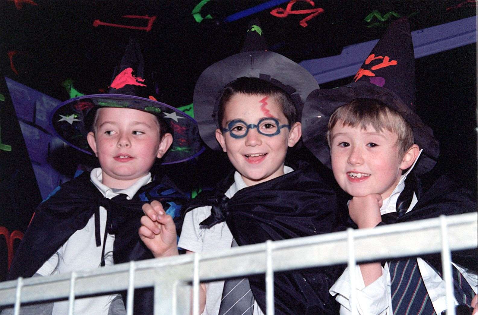 Children on a float dressed as Harry Potter at Smarden in November 2001