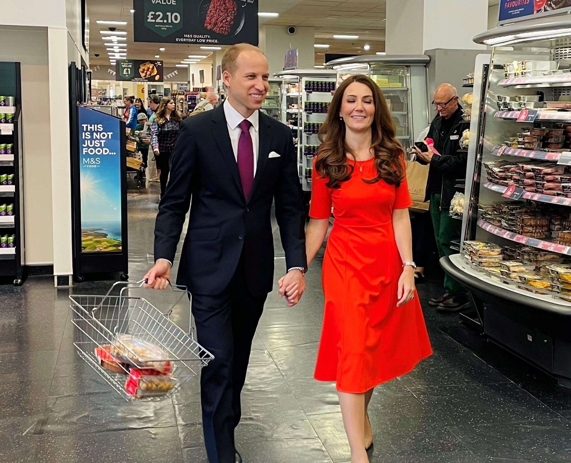 'Kate Middleton and Prince William' paid a visit to M&S in Canterbury for the Platinum Jubilee celebrations for the Queen. Picture: Whitefriars