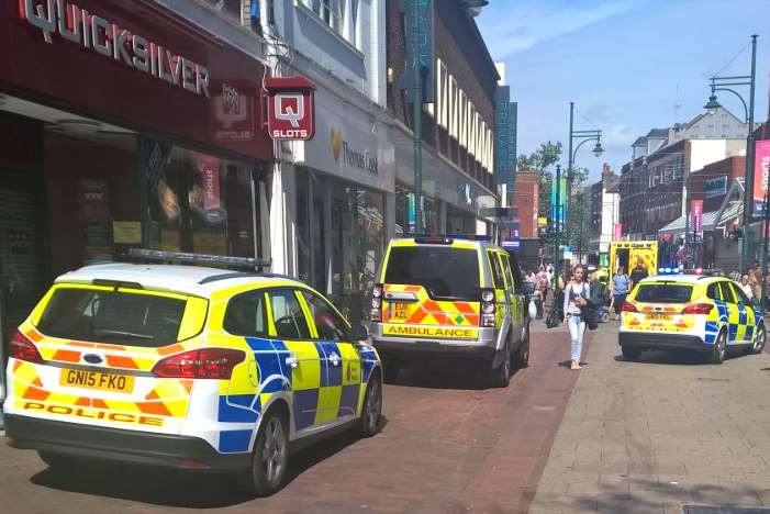 Paramedics were called to Chatham High Street this morning. Picture: Taryn Koers.