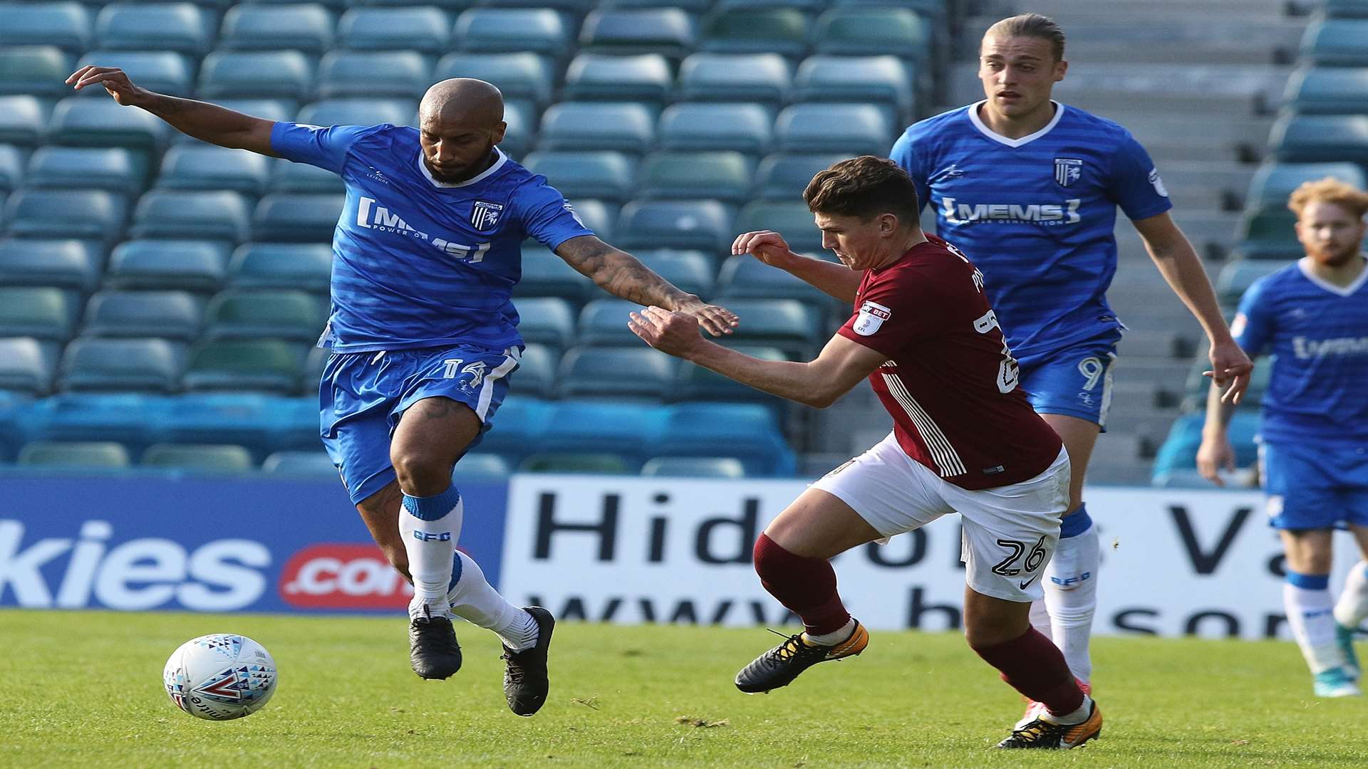 Josh Parker drives forward for Gills. Picture: Andy Jones