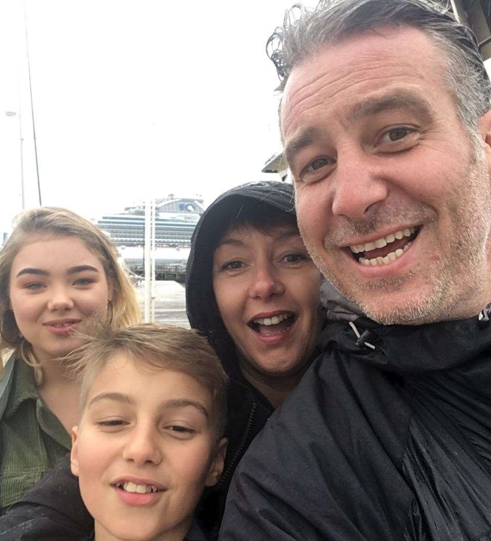 Lewis, Sam and their children Matilda and Rudy, pictured in November 2018. Picture: Sam Scott