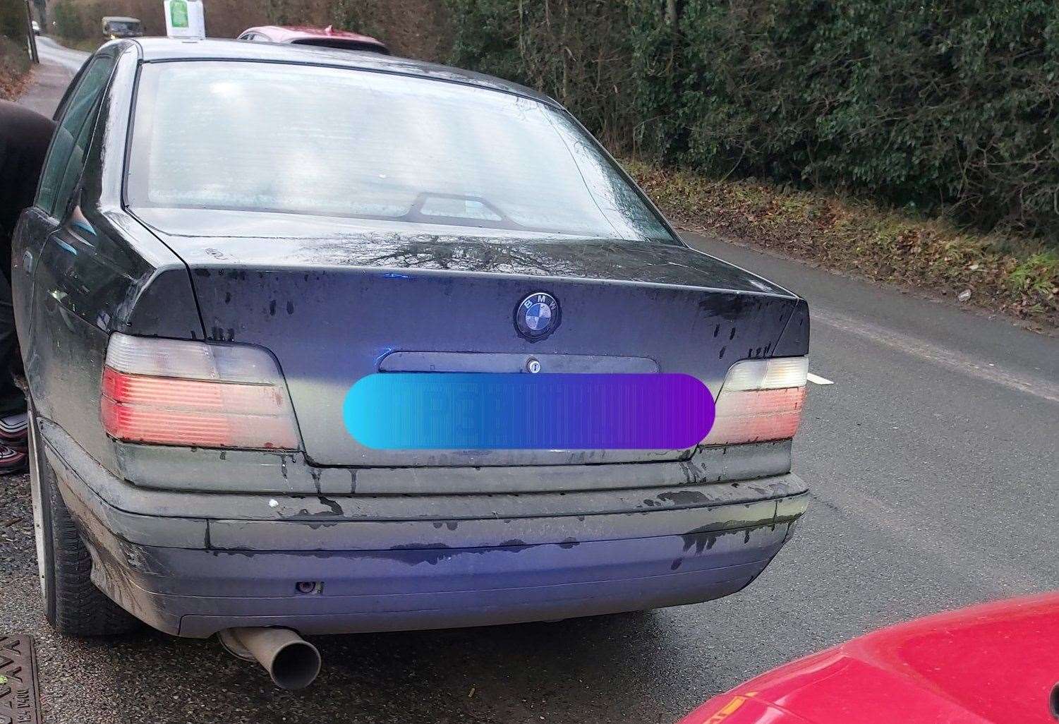 The BMW that was stopped and seized in Leeds, near Maidstone. Picture: @KentPoliceRoads