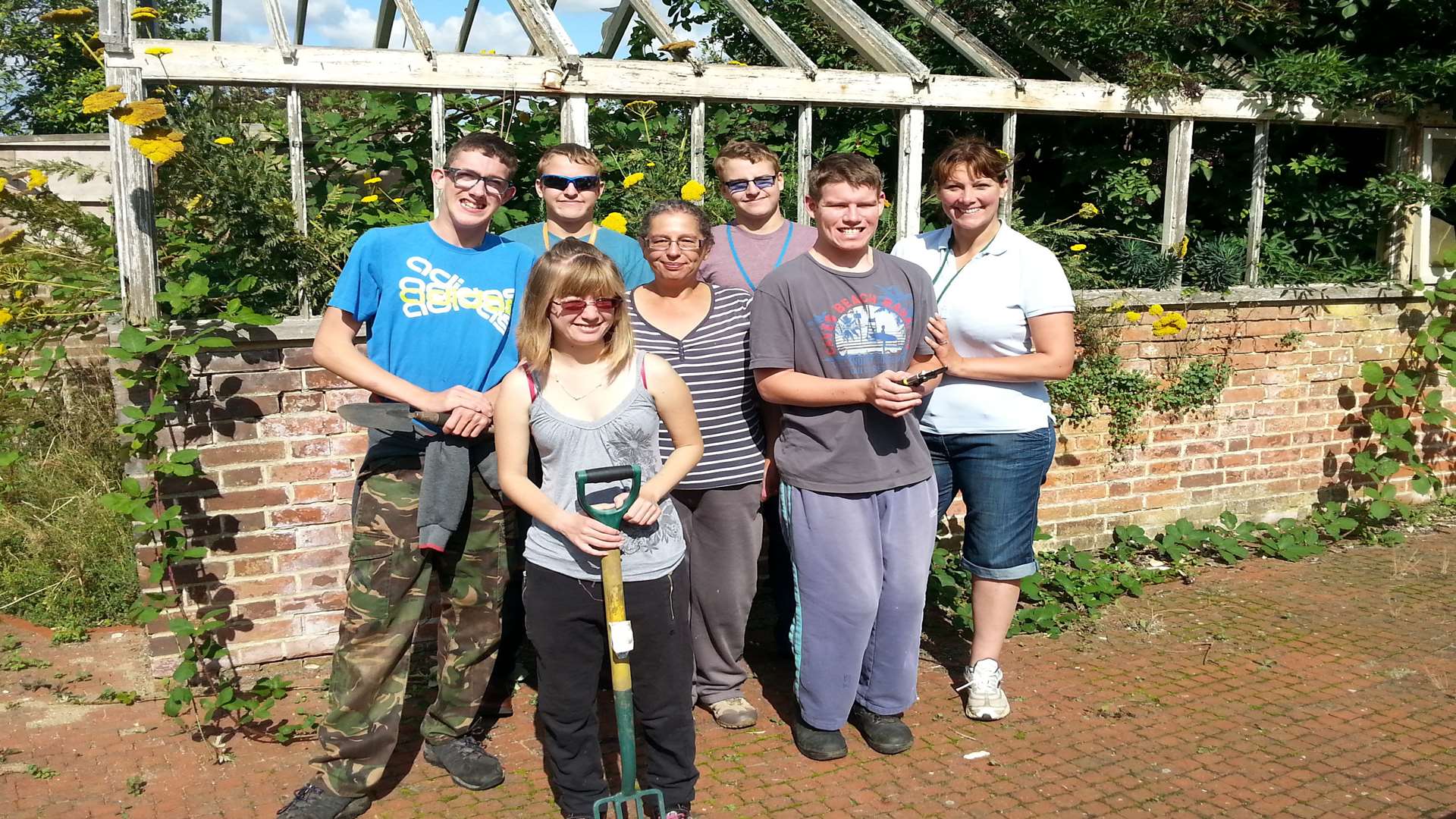 Brogdale CIC members at a Georgian garden they are renovating.