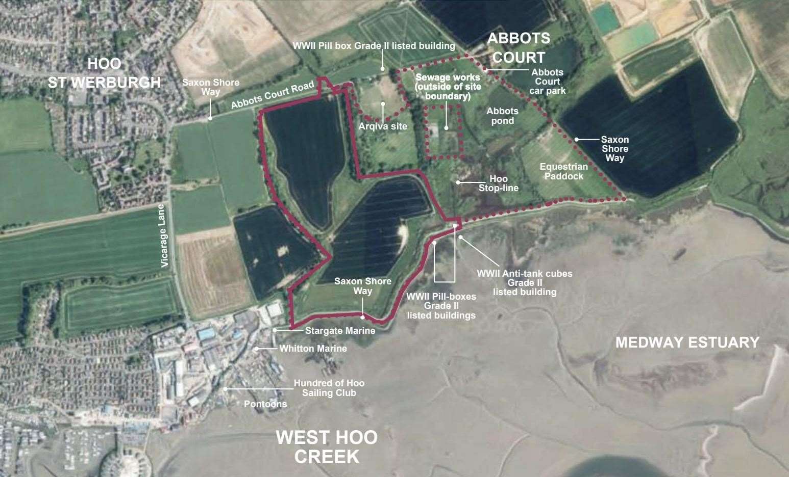 A map showing the location for the Hoo Wetlands Reserve. Picture: Medway Council