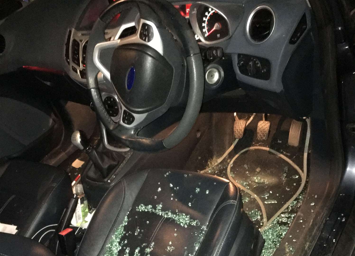 A number of car windows have been smashed