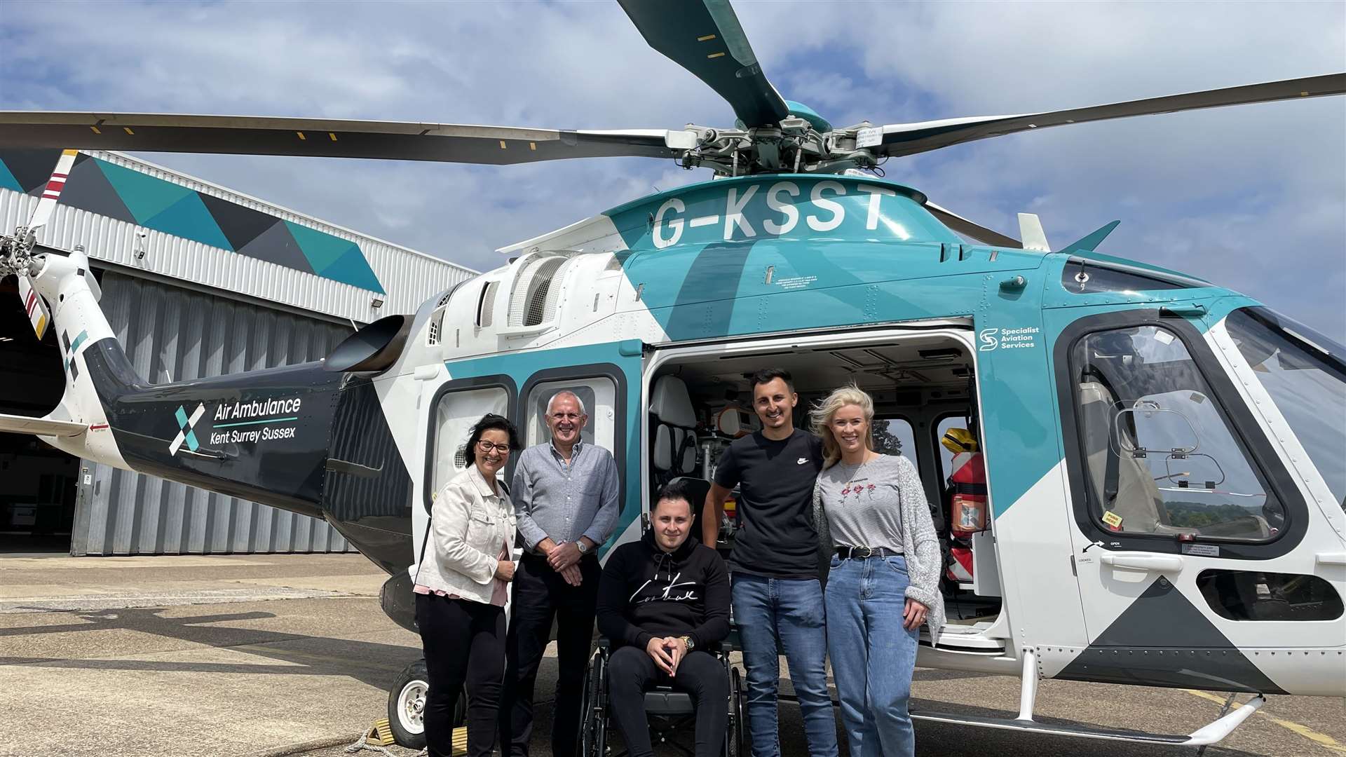 Lewis Hardy, centre, pictured with his family, was left fighting for his life after falling into the River Medway last year. Picture: St Thomas' Hospital