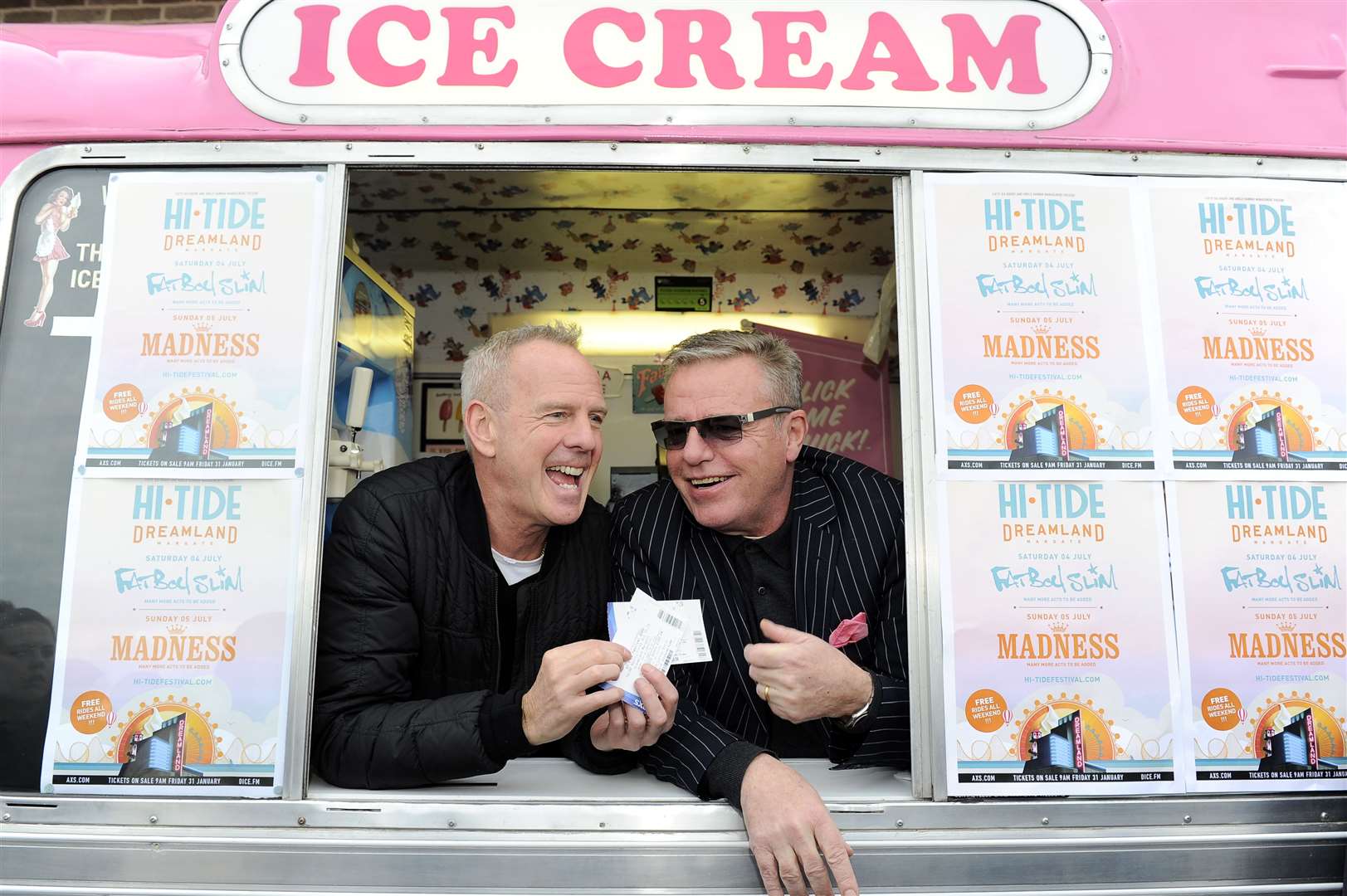 The Hi-Tide launch at Dreamland with Norman Cook (aka Fatboy Slim) and Madness front man Suggs Picture: Matt Kent