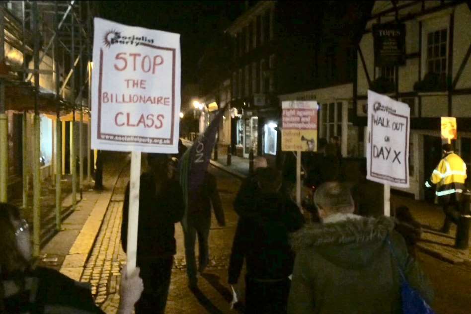 The protest took place along Rochester High Street