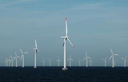Wind turbines off Danish coast similar to proposed London Array scheme for Thames Estuary off Ramsgate.