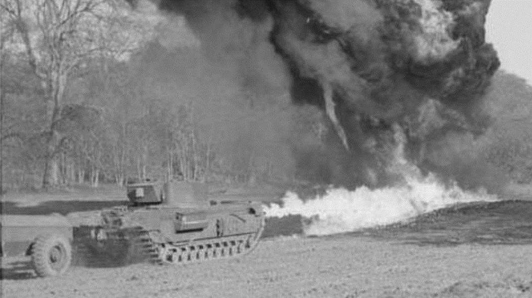 The tanks in action at Eastwell